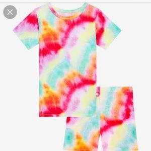 NWT- Posh Peanut Tie Dye Short Sleeve Pajama Set
